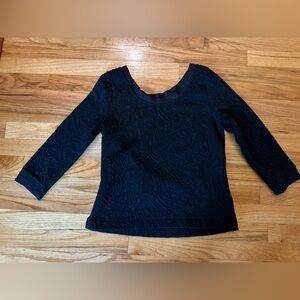 Banana Republic simple black sweater. Pattern embroidery. Small.